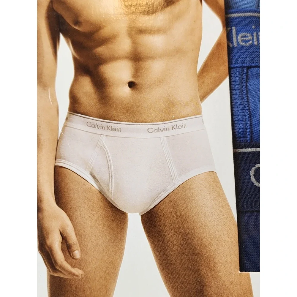 Calvin Klein Men's Brief 100% Cotton Classic Fit Blue‎ 3-pack Size XXL